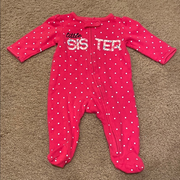 Little Sister footed sleep and play onesie! - Picture 1 of 3
